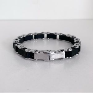 Steel bicycle chain bracelet